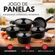 Jogo de Panelas 5 Peças Hauskraft Manhattan Antiaderente Indução e Gás Premium
