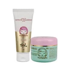 Kit Colágeno Kokeshi Hidratante Creme Facial Pele De Porcelana 30g Milagre do Arroz gota de colageno