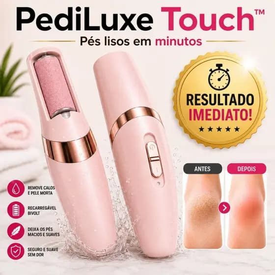 Removedor de Calos Elétrico PediLuxe Touch™ Profissional Recarregável Lixa Pé Sem Dor Pés Lisos Rápido