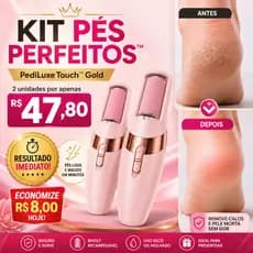 PediLuxe Touch™ Gold Kit 2 Unidades Removedor Elétrico de Calos e Rachaduras