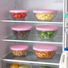 Conjunto Pote de Vidro Reforçado com Tampa CORES SORTIDAS  – Prático, Resistente e Elegante