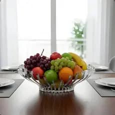 Fruteira de Vidro Decorativa | Centro de Mesa Elegante para Frutas, Mesa Posta e Decoração