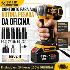 Solid Doctor Kit 3 em 1 Chave de Impacto a Bateria Chave de Roda Carro Parafusadeira 48V 2 Baterias