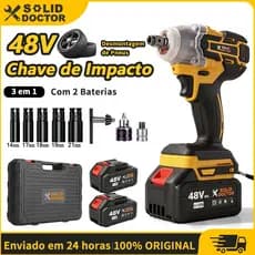 Solid Doctor Parafusadeira Furadeira Chave De Impacto Kit 48V 350NM Sem Fio 2 baterias Com Maleta