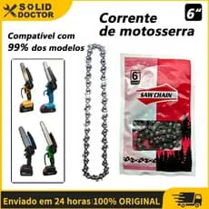 Solid Doctor Corrente de Motosserra 6" - Compatível com Serra Elétrica e Bateria, Inclui Óleo
