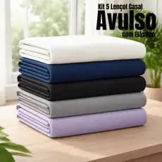 Kit 5 Lençóis Casal Avulso Elástico Hotel Airbnb Pousada 400 Fios Macio, Fácil de Lavar e Secar