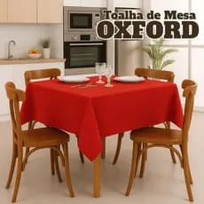 Toalha Mesa Quadrada 4 Lugares Tecido Oxford Resistente Mesa Posta Premium 1.50x1.50