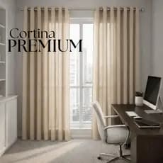 Cortina Sala Quarto Escritório Premium 6x2,5m Poliéster Com Ilhós Várias Cores