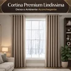 Cortina Premium Para Sala E Quarto Com Ilhós 4,00x2,80 Tecido Luxo Macio Caimento Lindo Decorativa