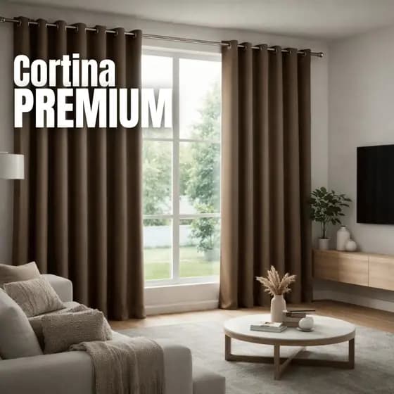 Cortina 5 Metros Sala Quarto Para Porta Janela Decoração Com Ilhós Para Varão SImples Antialérgica