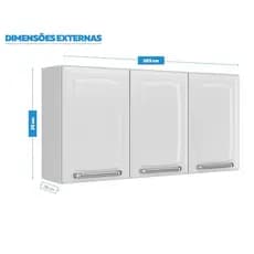 ⚡ Armário Aéreo Branco 3 Portas Luce – PREÇO BAIXOU! APROVEITE A PROMOÇÃO!