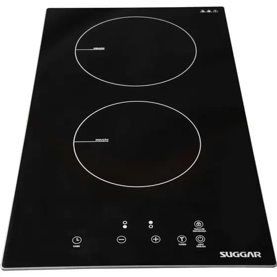 Cooktop Indução Suggar 2 Bocas Elétrico Mesa Vitrocerâmica Fácil Limpeza