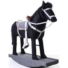 cavalo cavalinho brinquedo de menino balanço gangorra madeira Pelucia ponei