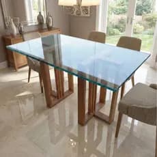Base Para Mesa Jantar Retangular Dupla Madeira Eucalipto até 200cm ffr