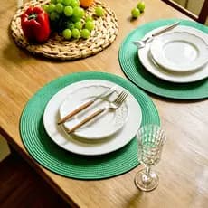 Jogo Americano Souplast Redondo Jantar Mesa Posta Cozinha 38cm, Descanso de Prato para Dinnerware Placemats Coasters