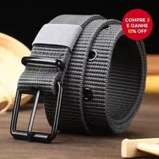 Cinto De Lona Respirável Masculino – Fivela Pin-Lock E Design Moderno De Ilhós Para Caminhadas/Academia/Comuta , Preto