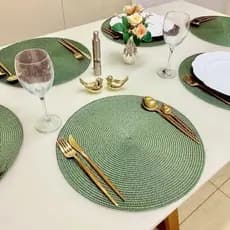 Descanso de mesa redondo estilo americano, 38 cm, jogo com 4/6/8 unidades. Ideal para decoração de mesa de cozinha.