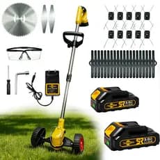 Electric Lawn Mower/Brush Trimmer,Portátil E Extensível, 20V18000RPM,Acompanha 2 Baterias De 3.0AH E Todos Os Acessórios