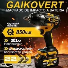 Chave de Impacto Elétrica Sem Fio 20V Parafusadeira Furadeira e Electric Wrench com 4.0AH Baterias, Motor Brushless
