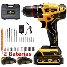 Parafusadeira Furadeira de Elétrica Sem Fio Impacto 3 funções 2 BATERIAS 20V Kit Completo Acessórios