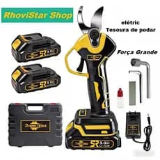 Rhovixstar Tesoura De Poda Sem Fio,Tesouras Elétricas, Equipadas Com 2*3AH Baterias De lítio, Potência Extraordinária