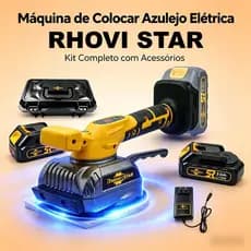 RhoviStar Máquina De Assentar Piso Azulejos Porcelanatos Com Ventosa E Vibração Acompanha 2*3.0AH Baterias