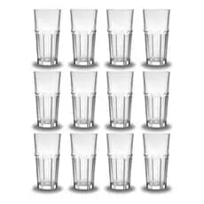Kit Jogo 12 Copos De Vidro 340ml Grosso Resistente Suco Agua Transparente Transparente