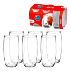 Jogo De Copos De Vidro Com 6 peças 300ml - Oca Nadir Figueiredo