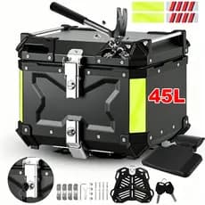 Baú Bauleto Top Case 45L Aluminio Reforçado Base Universal Todas As Motos Bigtrail GS Triumph Bros