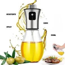Spray Borrifador De Azeite Vinagre Vidro Galheteiro 200ml Vidro com Tampa Plástica