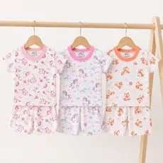 Kit 4 Peças Infantil Menina Blusa + Shorts Estampado 100% Algodão1 a 3 Anos Envio Sortido