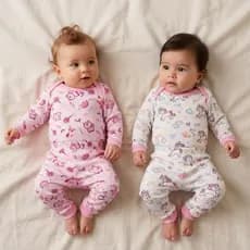 Kit 2 Conjuntos Bebê Menina Algodão Ribana 100% Estampas Sortidas P M G