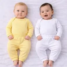 Kit 2 Conjuntos Bebê Algodão Ribana Body e Calça Menino ou Menina P M G