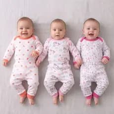 Kit 3 Conjuntos Body Longo + Calça Bebê Menina Algodão P M G Estampas Sortidas