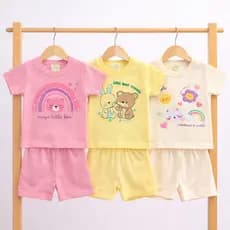 Kit 6 Peças de Roupa de Bebê Menina - 3 Conjuntos de Verão Blusa e Shorts Algodão