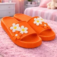 Chinelo Infantil Jovem Nuvem Menina  Slide Margarida Flores Colorido Macio Confortável Leve