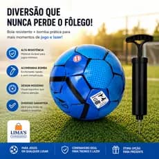 Bola Oficial de Futebol PVC com Bomba de Encher Tamanho 5 Campo