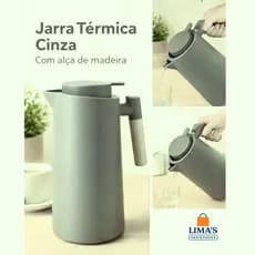 Garrafa Térmica 1 Litro Para Café Água Chás Cabo Em Madeira Design Moderno Lehavi
