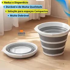 Balde Dobrável Retrátil Flexível Sanfonado10L Silicone Com Alça