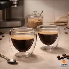 Copo Vidro Borossilicato Duplo Love Café Chá Expresso Chá Capuccino 90ml Parede Dupla 2/4/6 unidades