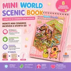 Livro Infantil De Adesivos 5D Mini Cenários Criativos Educativo Com Pinça