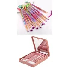 Kit  Pincel De Maquiagem 10 Peças  +Conjunto De Pincéis 5 PEÇAS