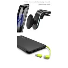 Kit Suporte de Celular Magnético Universal para Carro F3 + Carregador Portátil Power Bank Portátil Universal