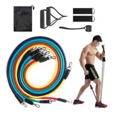 Kit Elastico Extensor 11 Peças para Treino Funcional Academia