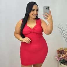 Vestido Festa Plus Size Alça Grossa Com Bojo Malha Anaruga Zero Transparencia Promoçao