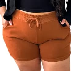 Shorts Plus Size Feminino Tecido Premium Leve e Fresco – Zero Transparência, Ideal para o Verão
