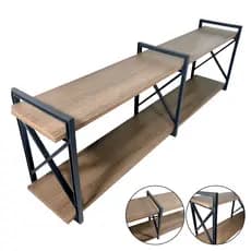 Prateleira 120x20cm Industrial de Parede MDF Flutuante Nicho Livros Cozinha Home Office