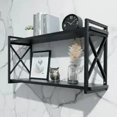 Prateleira para Quarto Cor Preto Estilo Industrial Decorativa Organização Setup Home Office