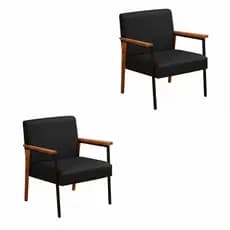Kit 2 Poltronas Em Couro Decorativa Fontana Modelo Industrial Premium