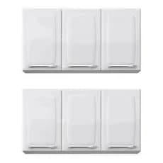 Kit 2 Armários de Cozinha Itatiaia Luce Aéreo Suspenso 3 Portas - Branco